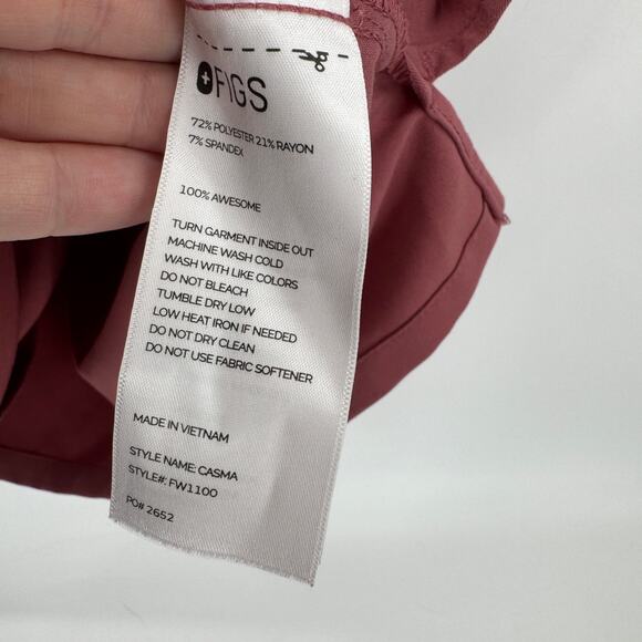 FIGS Scrub Top Casma Womens Small Mauve Pink Pullover Short Sleeve V-Neck - Picture 6 of 8